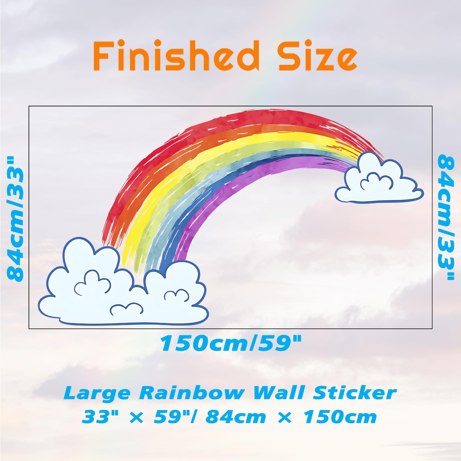 Eutecado rainbow cloud wall stickers add gentle clouds to nurseries