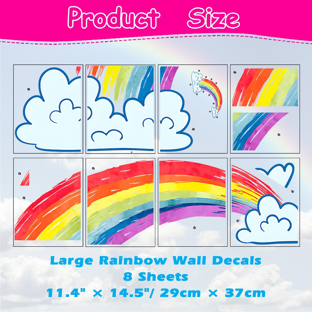 Eutecado watercolor rainbow wall stickers for walls tiles glass and furniture