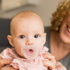 Evenflo Balance Plus Stage 1 pacifier soft silicone tip offers comfortable, flexible feel for soothing