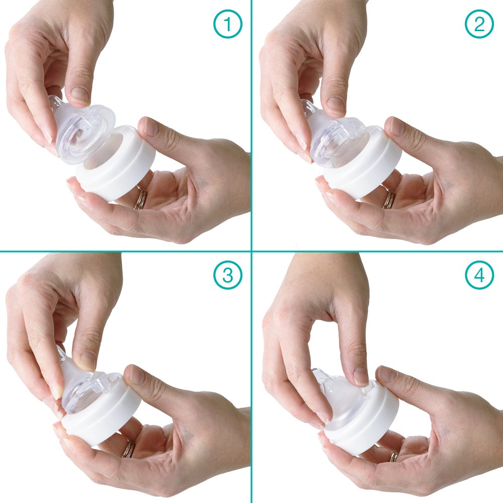 Evenflo Balance Plus flow view demonstrates FloRight slower flow for gulp-free feeding
