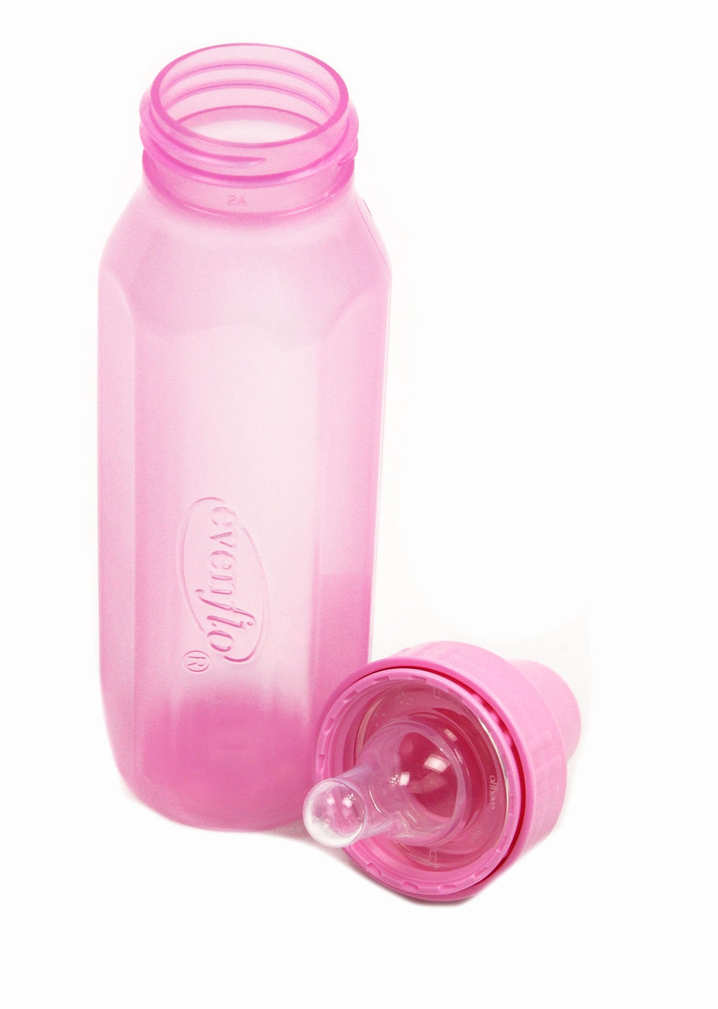 Evenflo bottle care washing image emphasizing safe cleaning.