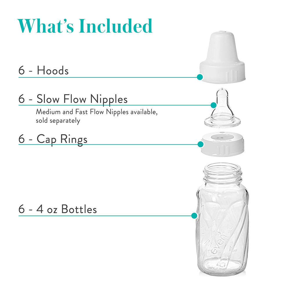 Evenflo classic glass twist bottle measurements help you track intake with precise ounce and milliliter markers