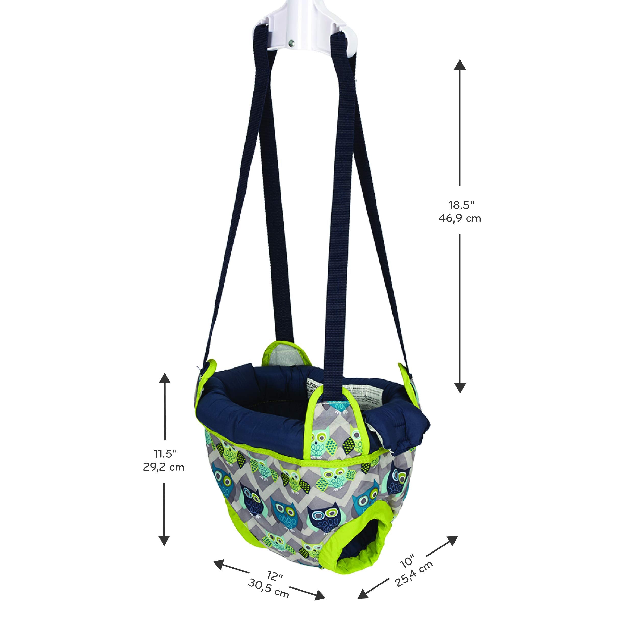 Evenflo Exersaucer Owl Door Jumper travel-friendly design for vacations.