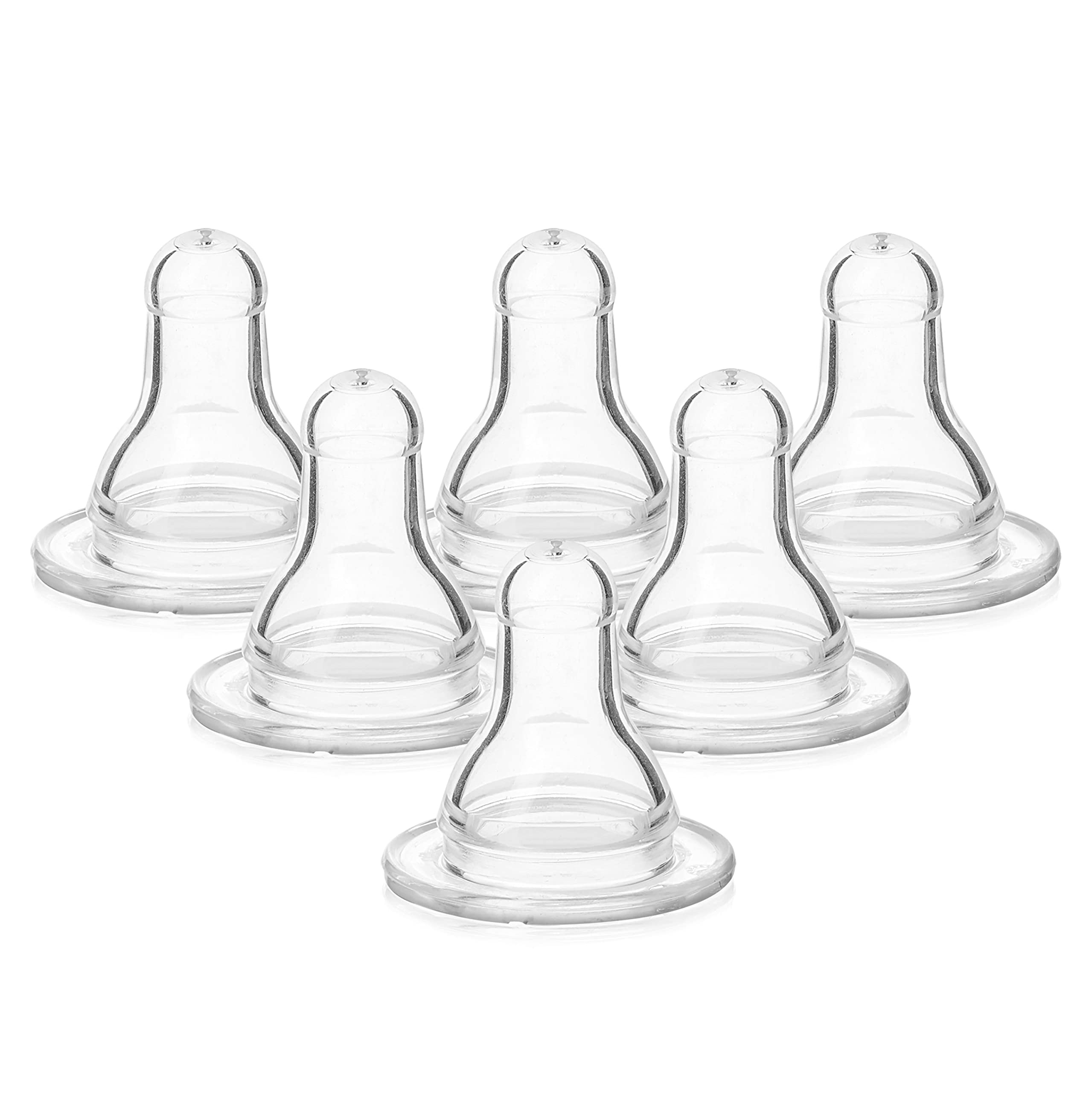 Evenflo Feeding Classic nipple closeup shows safe, 100% silicone material for gentle latch