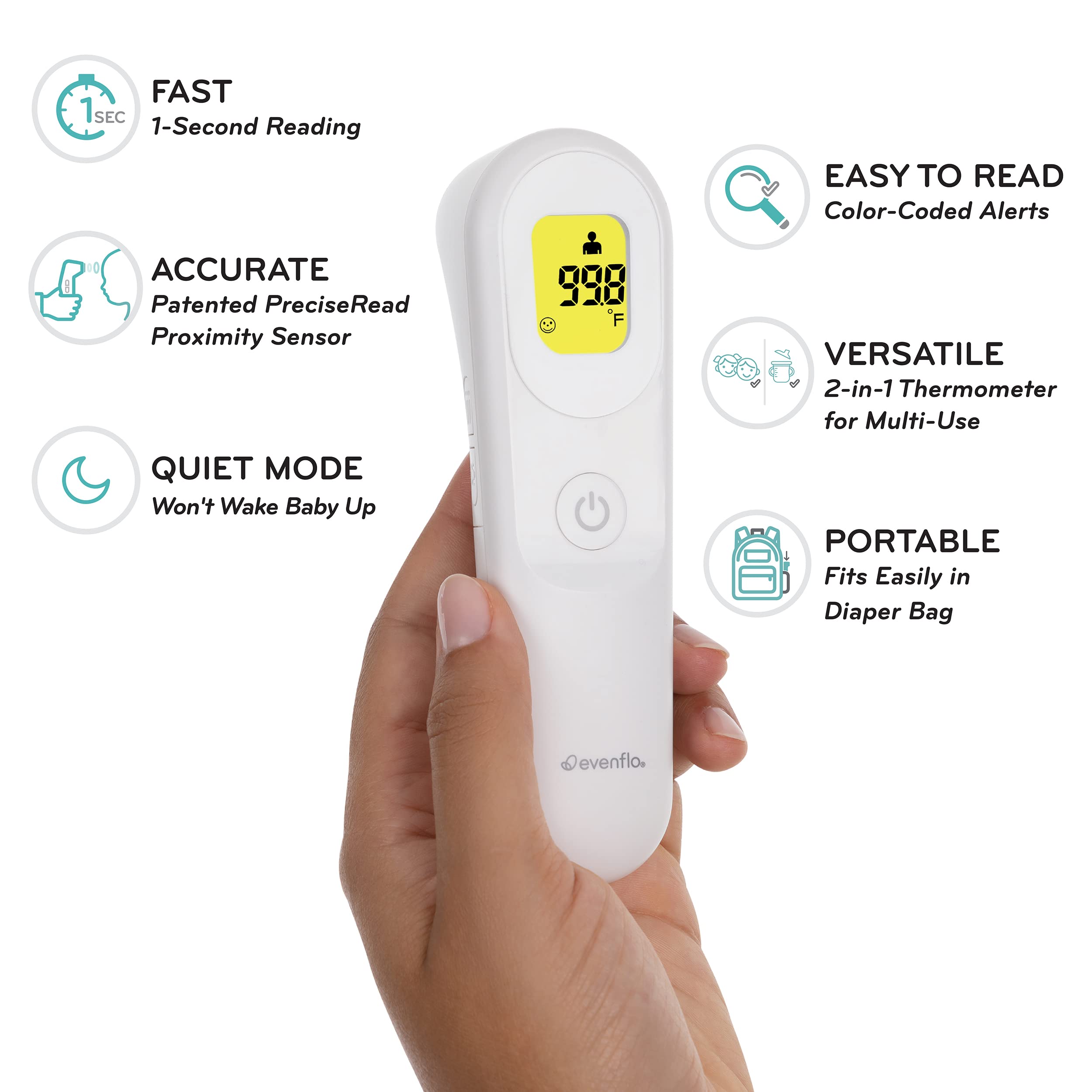 Evenflo PreciseRead in-use measurement captures fast, non-contact forehead readings