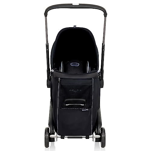 Evenflo Shyft DualRide Carryall magnetic release, convenient one-handed opening.