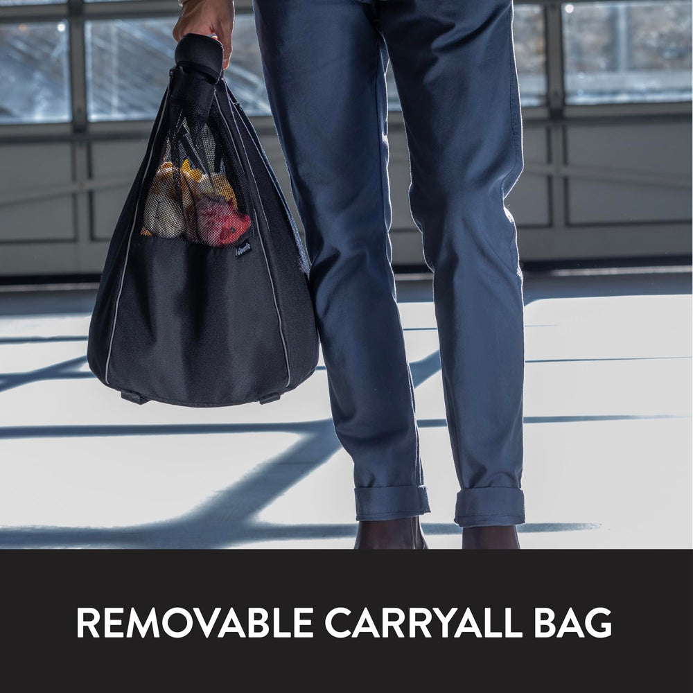 Evenflo Shyft DualRide Carryall mesh window, quickly locating items inside.