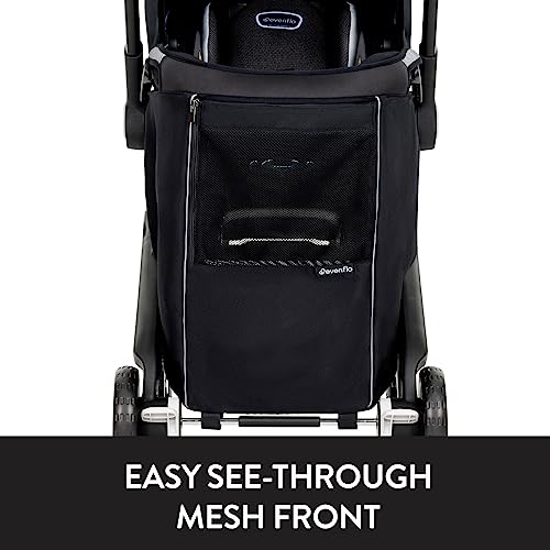 Evenflo Shyft DualRide Carryall side view shows lightweight tote for errands.