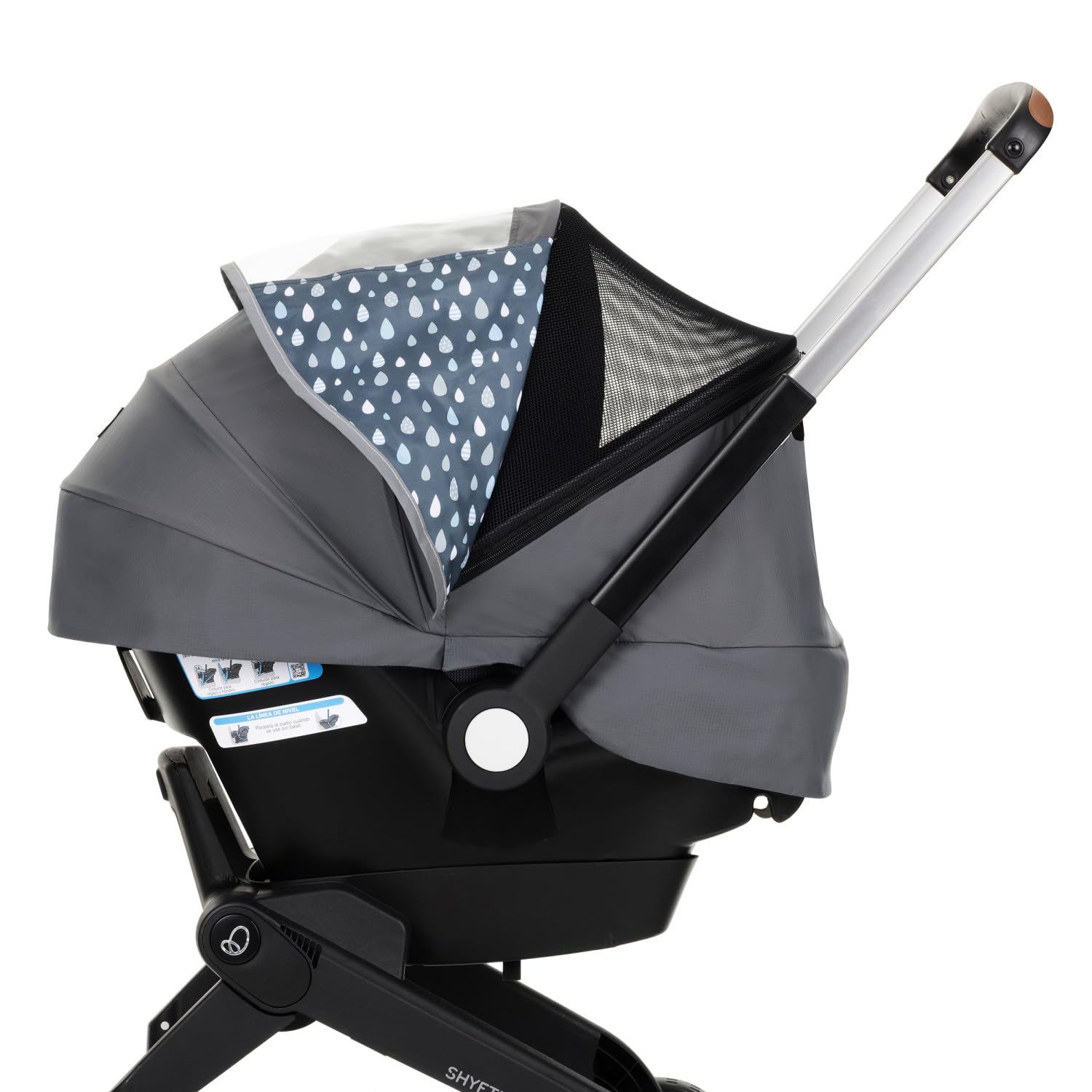 Evenflo Shyft storage bag snaps onto the stroller handle