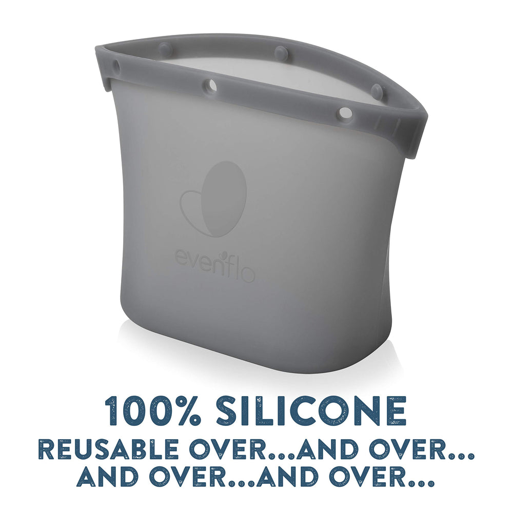 Evenflo silicone steam sanitizing bag self-standing for safe handling