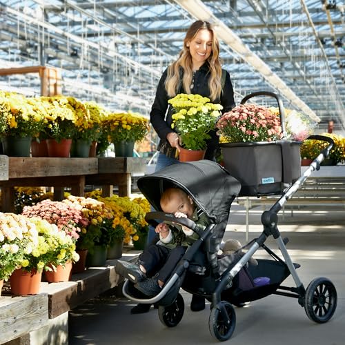 Evenflo Stroller Market Basket Gray Sky attached lower tower stabilizes items