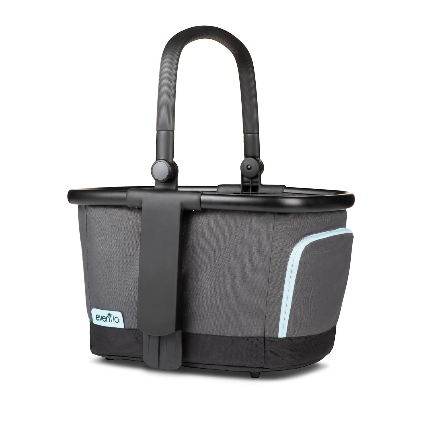 Evenflo Stroller Market Basket Gray Sky attached upper tower for hands-free shopping