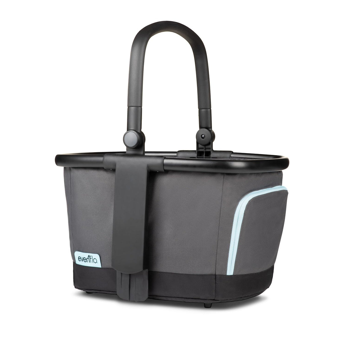 Evenflo Stroller Market Basket Gray Sky attached upper tower for hands-free shopping