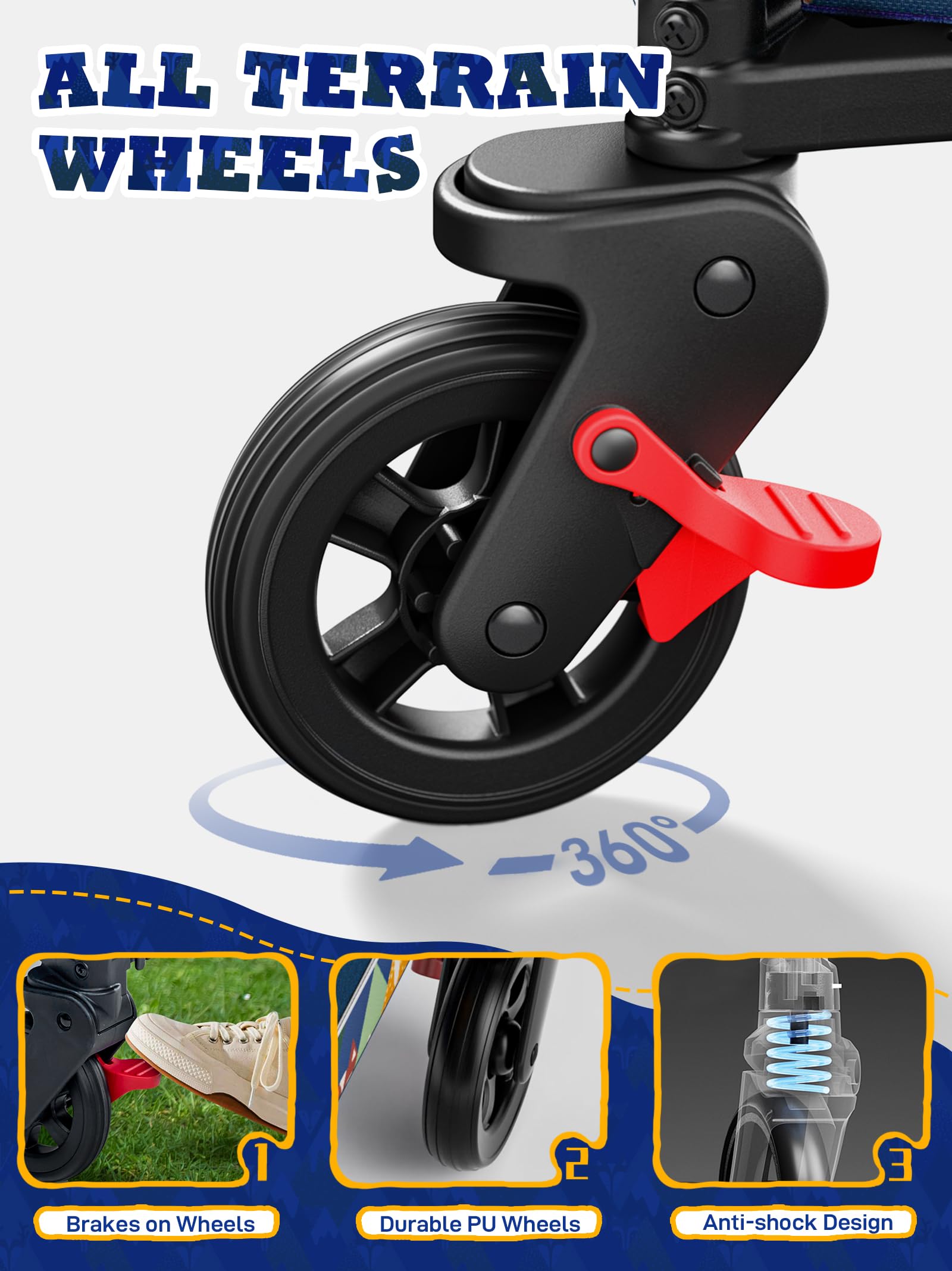 EVER ADVANCED foldable travel wagon cup holder and pockets keep essentials handy