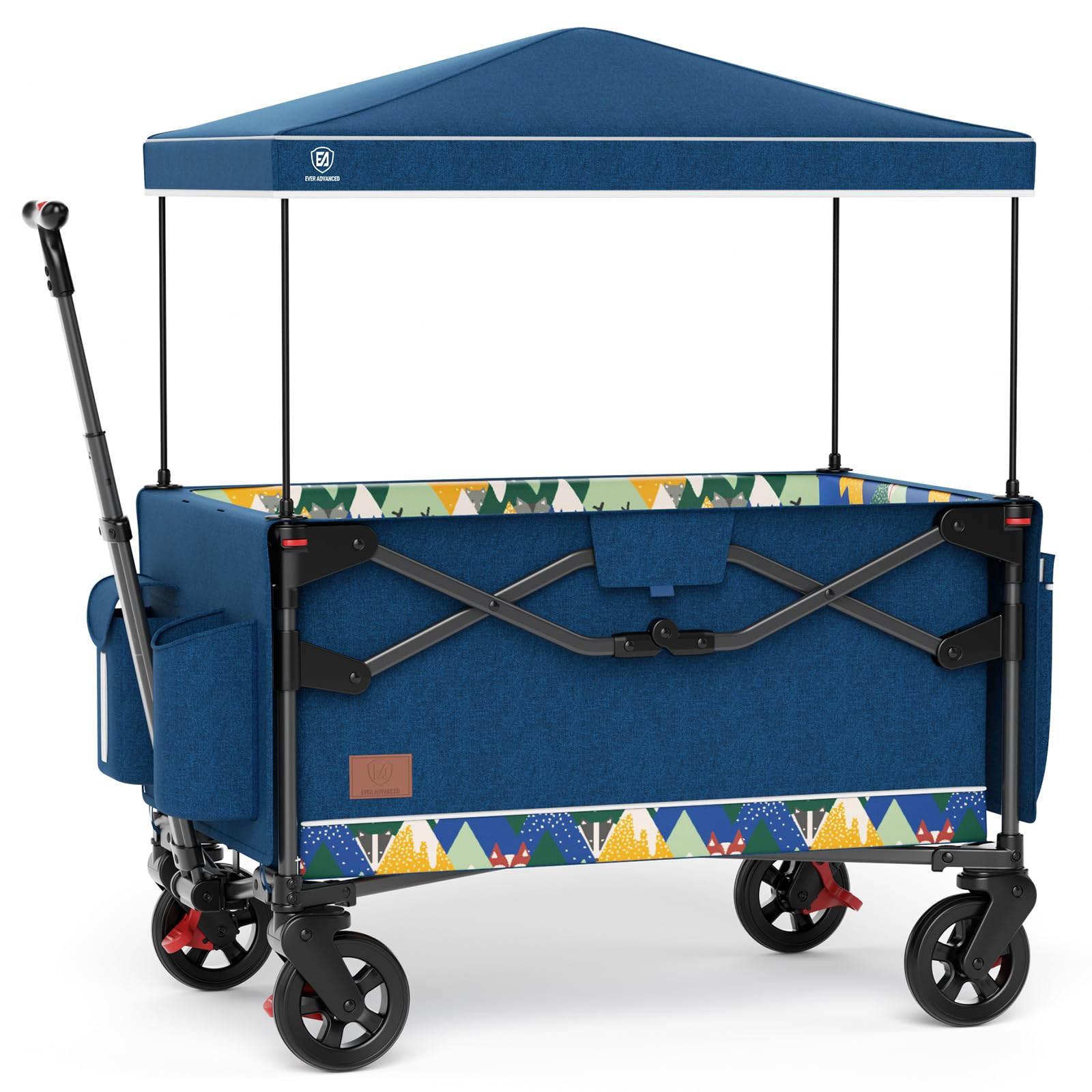 EVER ADVANCED foldable travel wagon folded for carry-on use and overhead storage