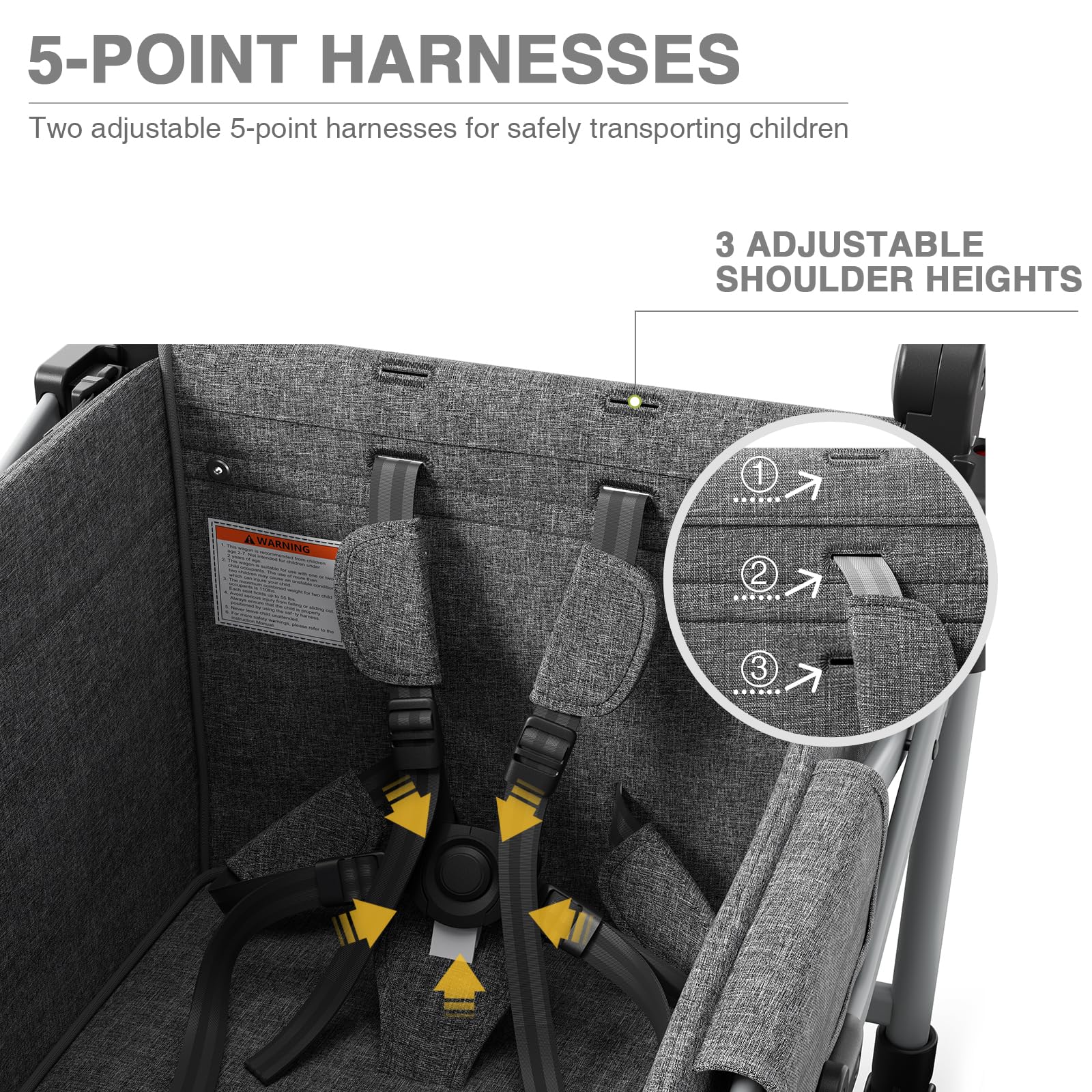 EVER ADVANCED Foldable Wagon 360-degree front wheels enable precise turning on sidewalks