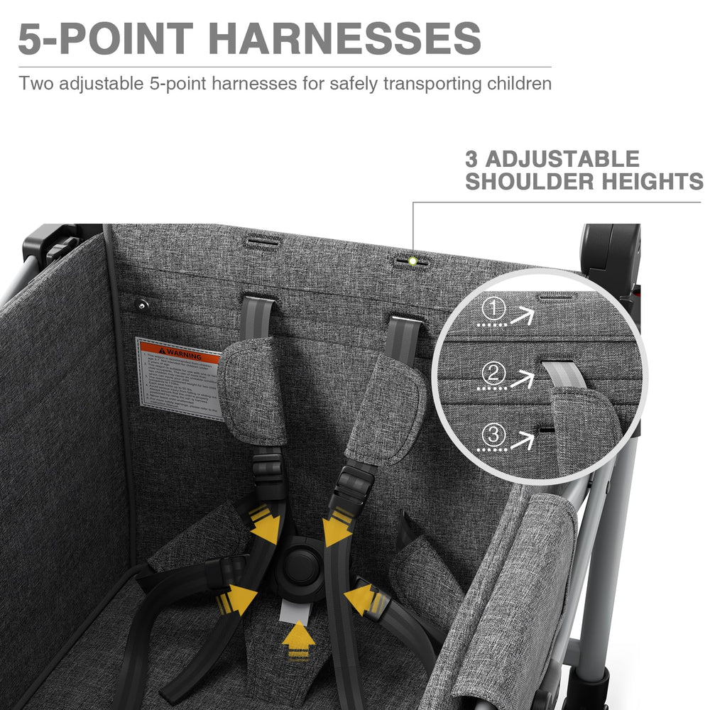 EVER ADVANCED Foldable Wagon 360-degree front wheels enable precise turning on sidewalks