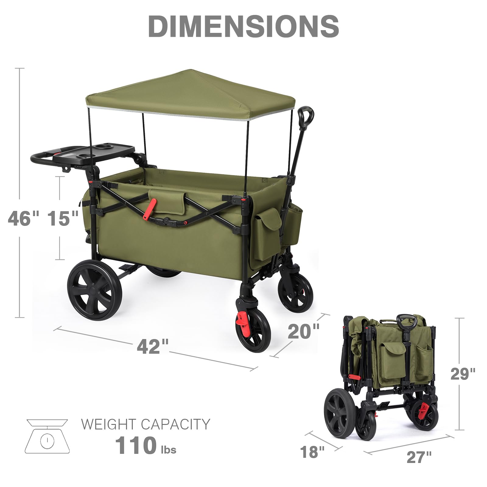 Ever Advanced foldable-wagon-anti-shock-wheels delivers a smoother ride for kids.