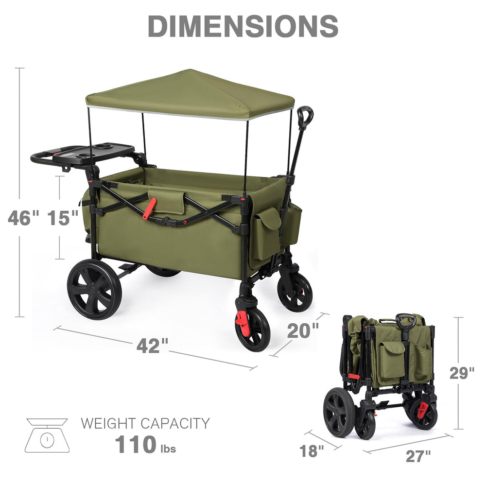 Ever Advanced foldable-wagon-anti-shock-wheels delivers a smoother ride for kids.