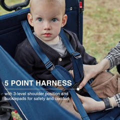 EVER ADVANCED Side-Unzip Wagon Stroller 12in wheels absorb bumps for smooth all-terrain travel