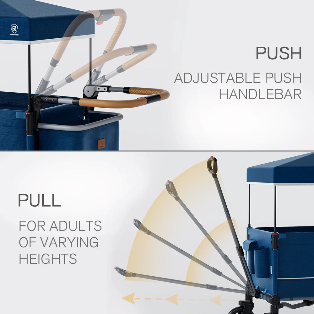 EVER ADVANCED Side-Unzip Wagon Stroller 5-point harness keeps kids secure during rides