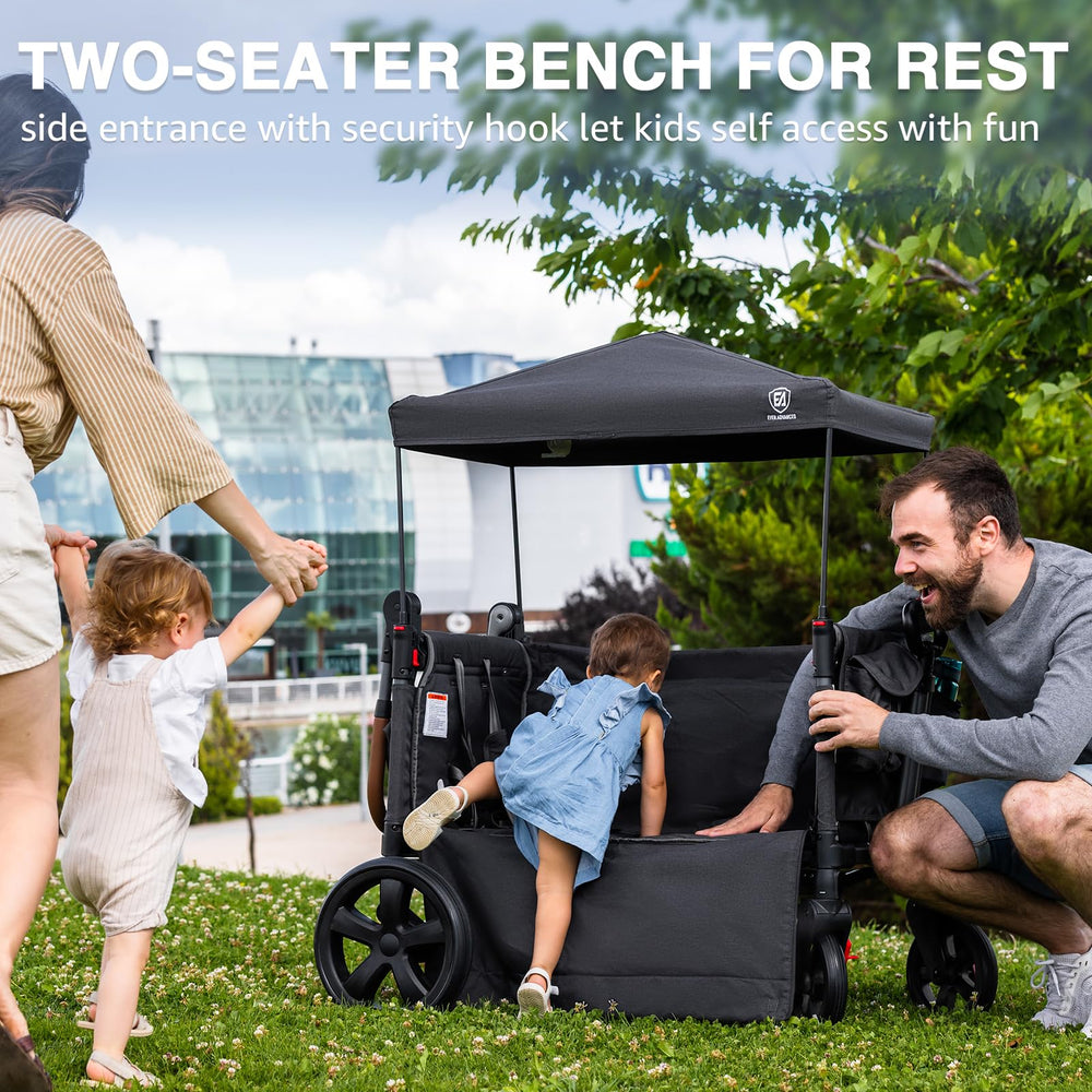 Ever Advanced side-entry seat angle showing easy access for two kids