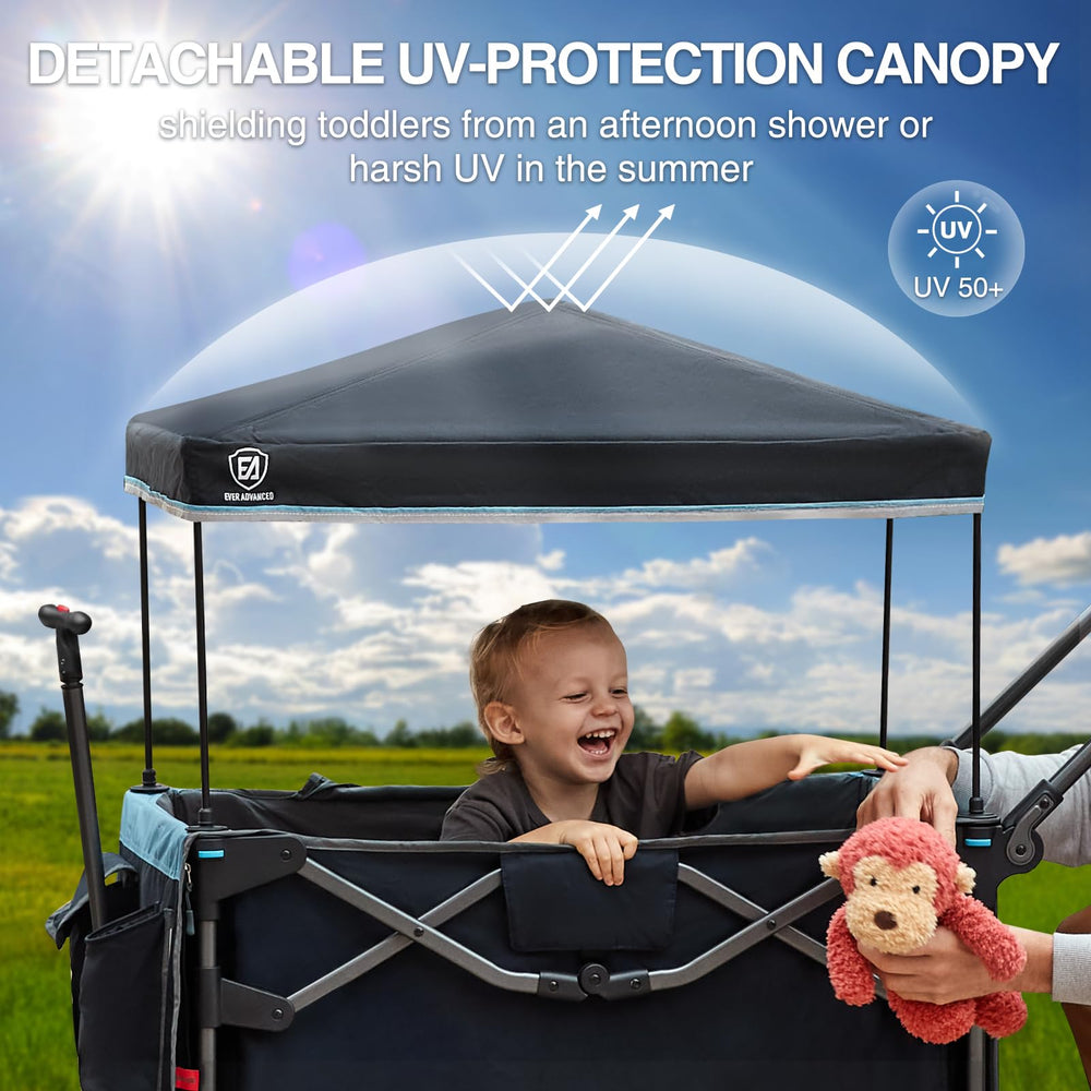 Ever Advanced Ultra-Compact Wagon 110 lb capacity supports two seats and cargo.