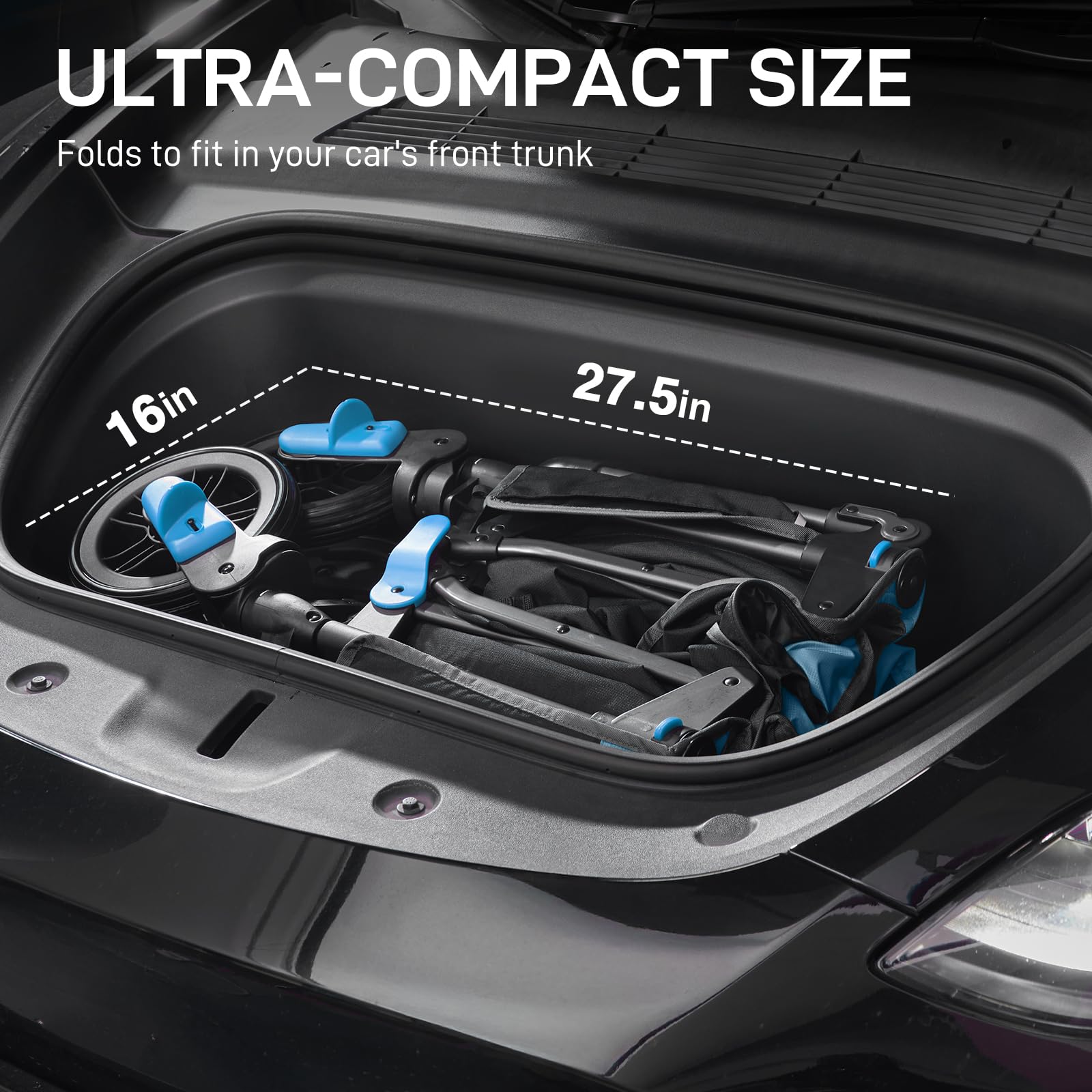 Ever Advanced Ultra-Compact Wagon adjustable push handle adapts to parent height.