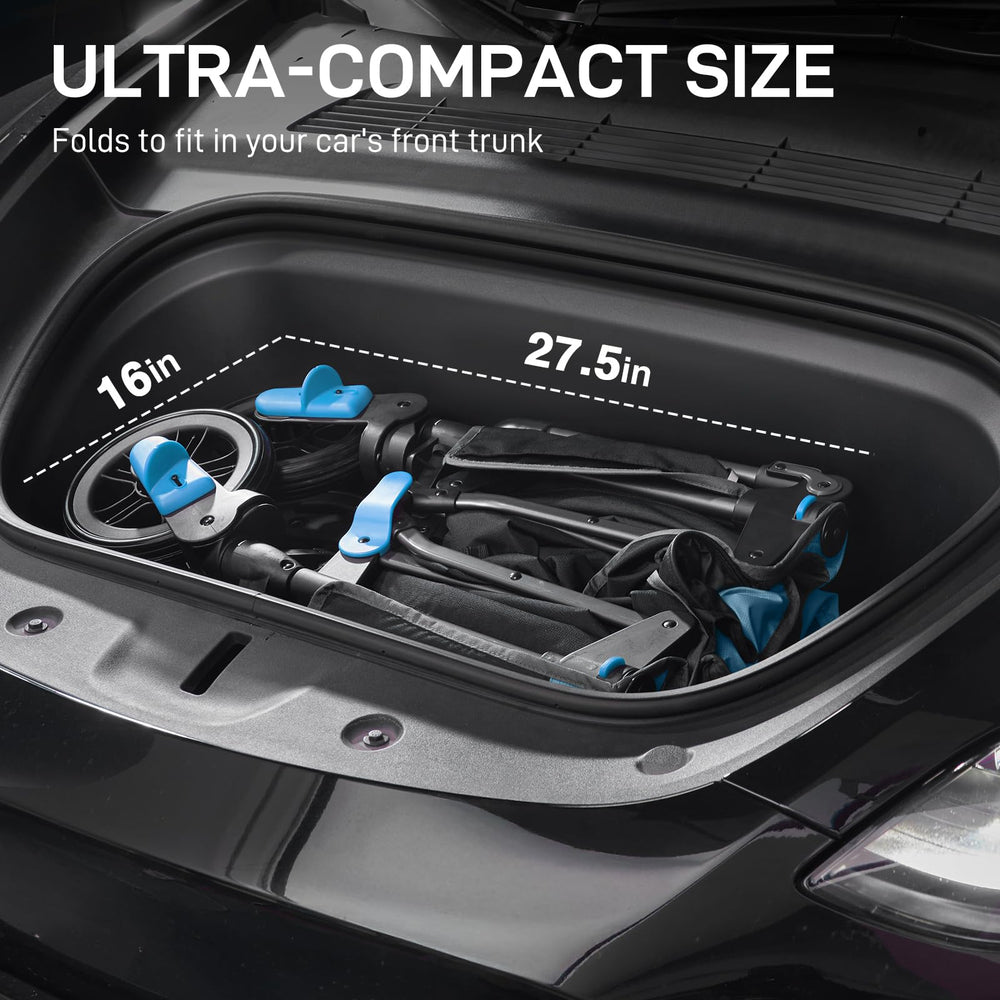 Ever Advanced Ultra-Compact Wagon adjustable push handle adapts to parent height.