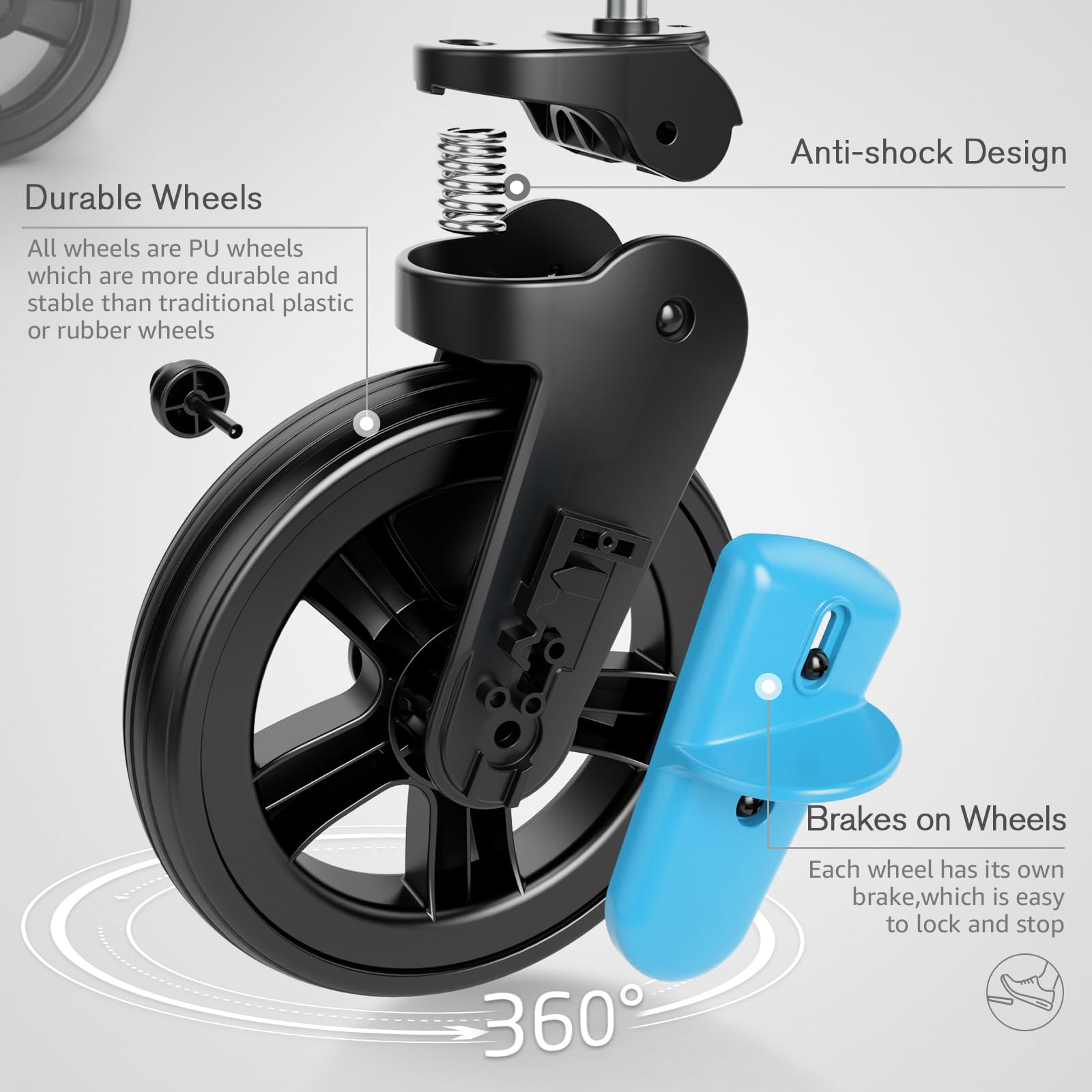 Ever Advanced Ultra-Compact Wagon foot brakes help you stop confidently.