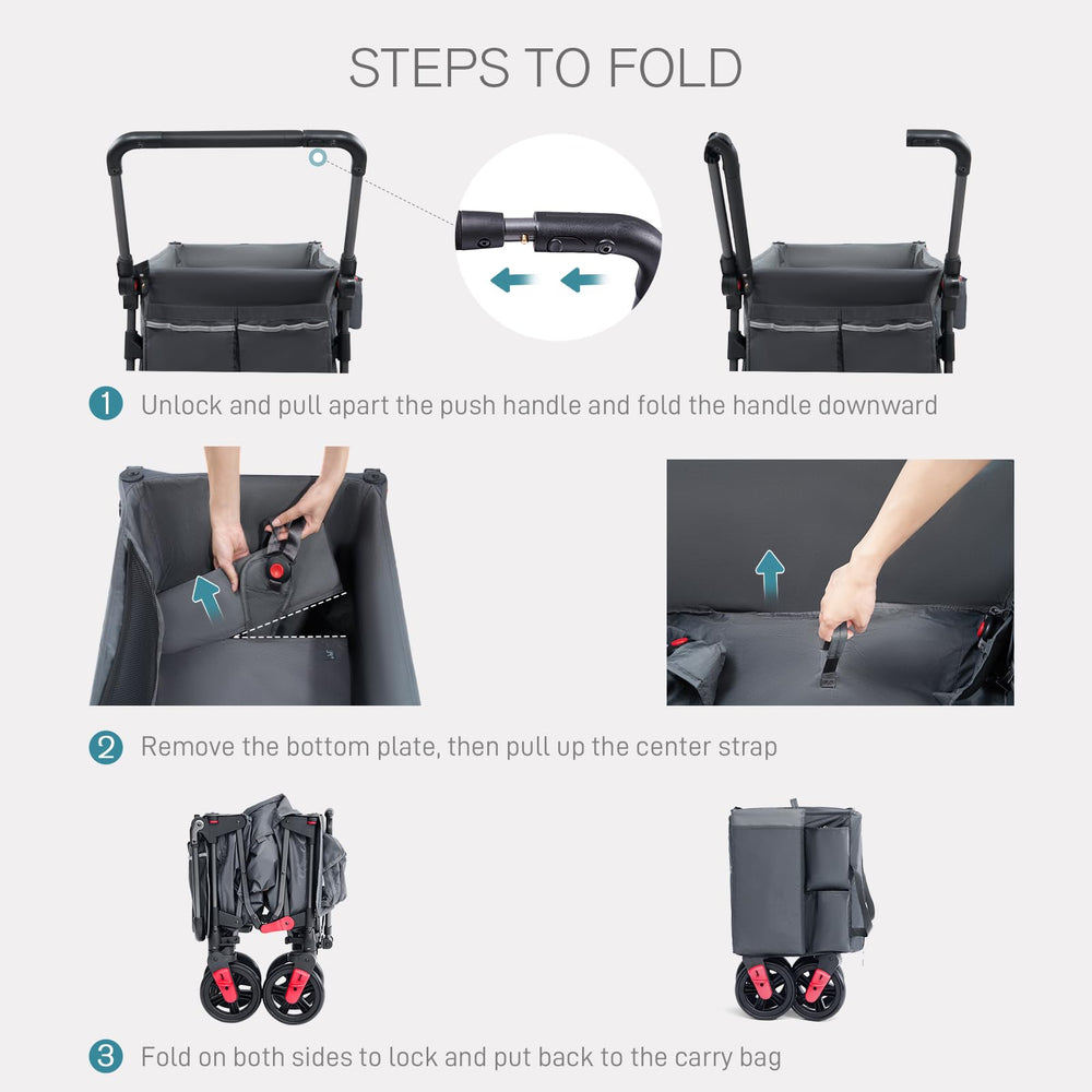 Ever Advanced Ultra-Compact Wagon foot brakes enable secure stops on any terrain.