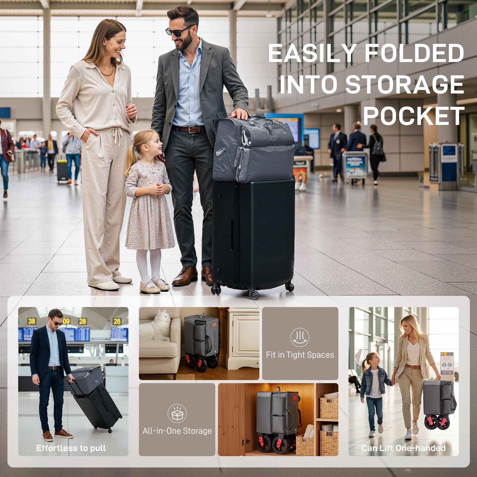 Ever Advanced Ultra-Compact Wagon front/back/side pockets keep essentials within reach.