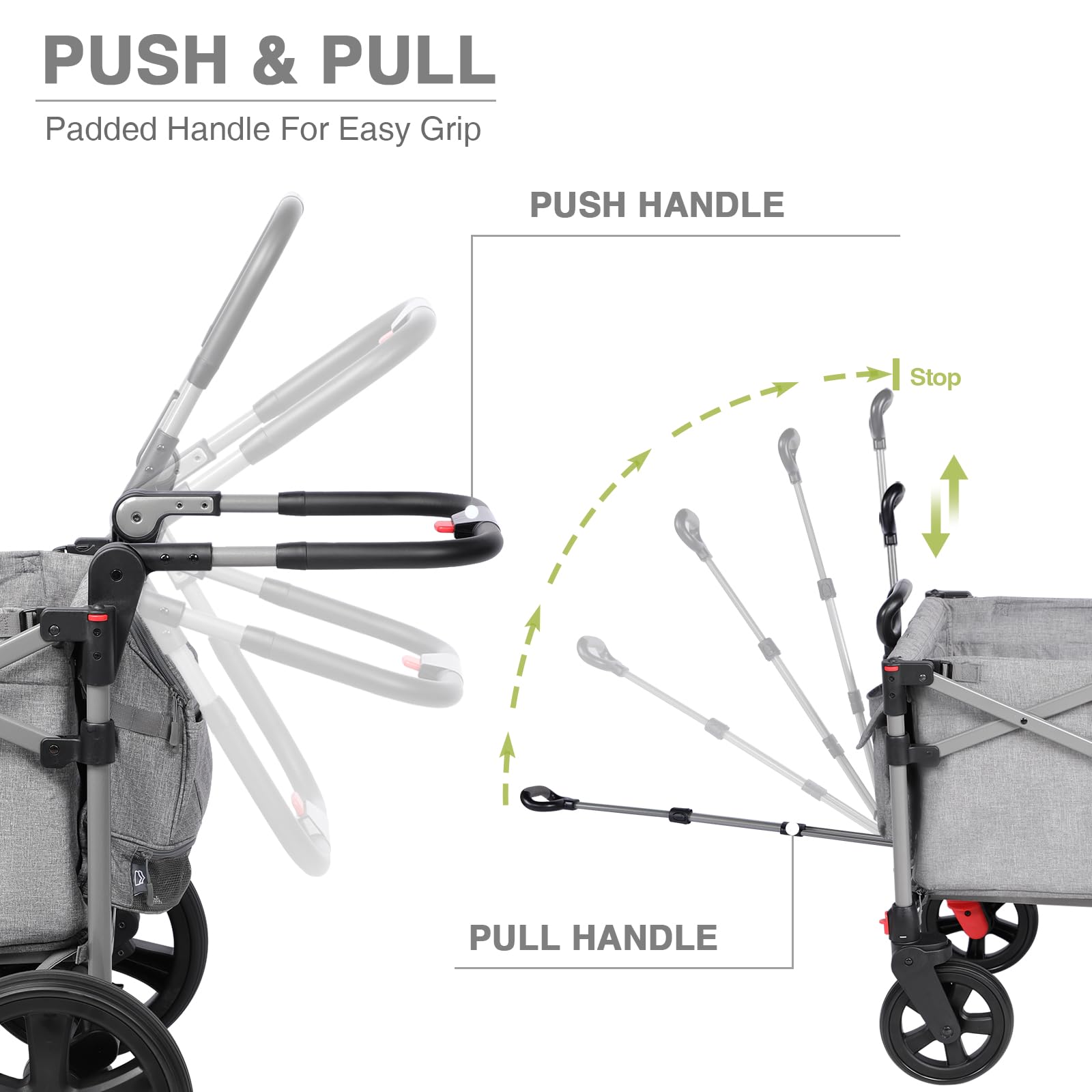 EVER ADVANCED wagon rear foot brake for secure stopping