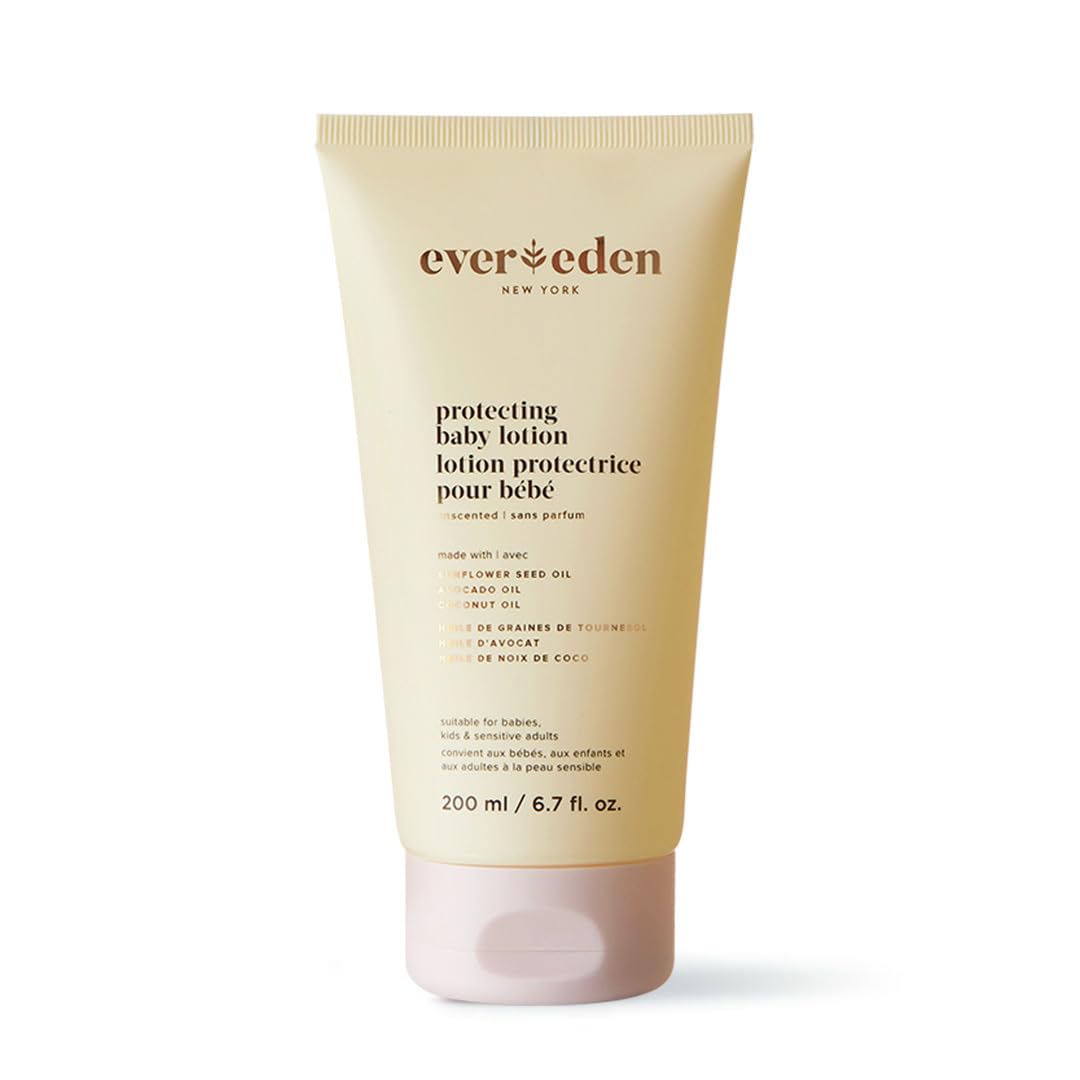 Evereden Protecting Baby Lotion newborn bottle shown, delivering lightweight hydration for delicate skin.