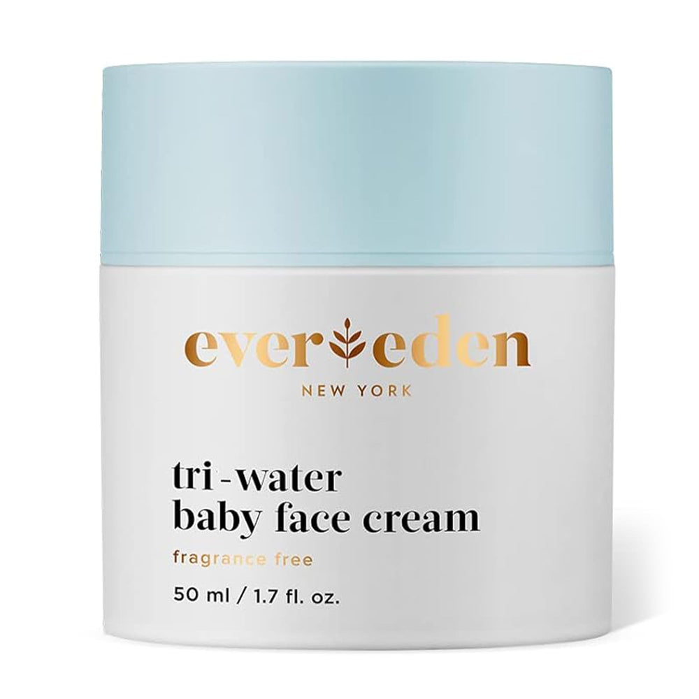 Evereden Tri-Water Face Cream bottle close-up for gentle hydration with a clean vegan formula.
