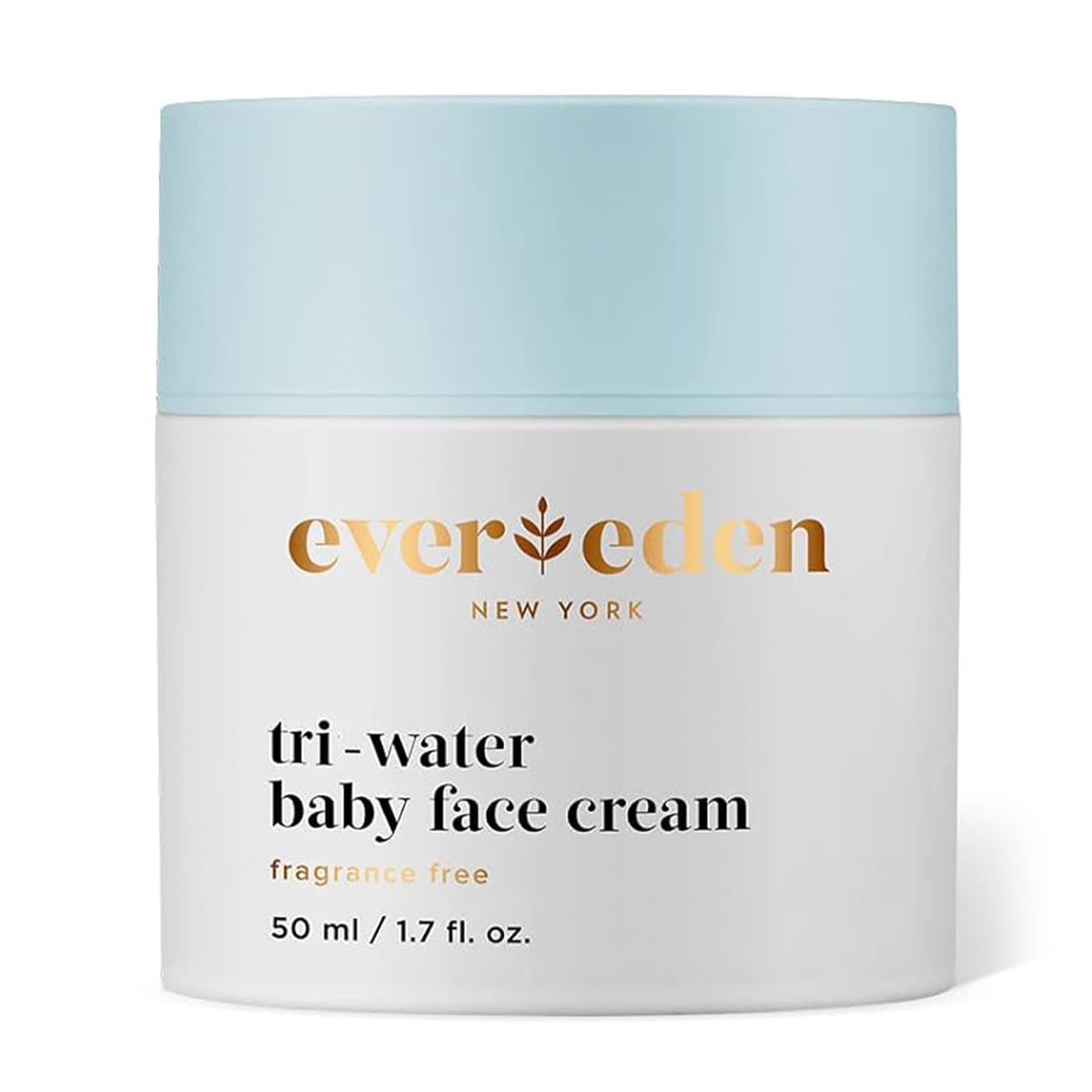 Evereden Tri-Water Face Cream bottle close-up for gentle hydration with a clean vegan formula.