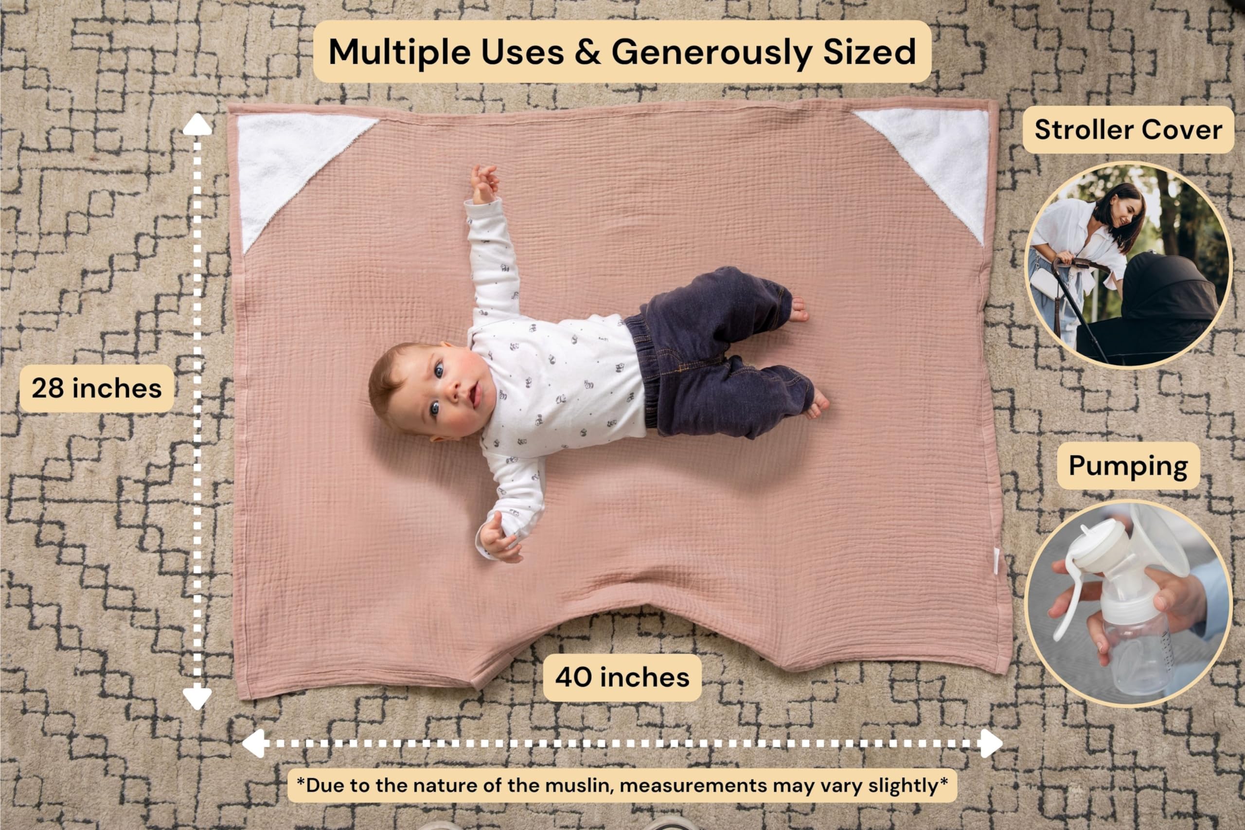 Evergrwn nursing cover hoop design keeps fabric open for easy nursing.