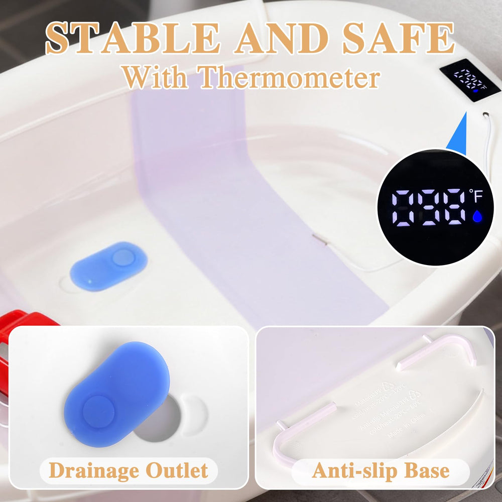 EverKiddo baby bath tub in use with newborn for first baths.