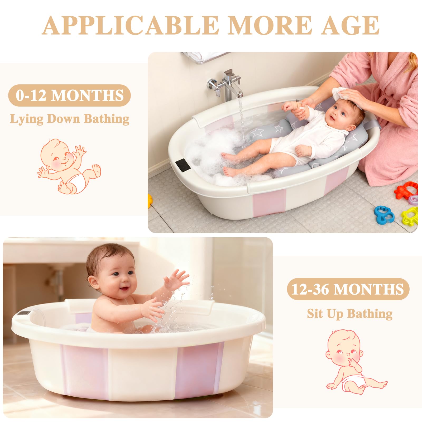 EverKiddo bathtub grows with baby from newborn to toddler