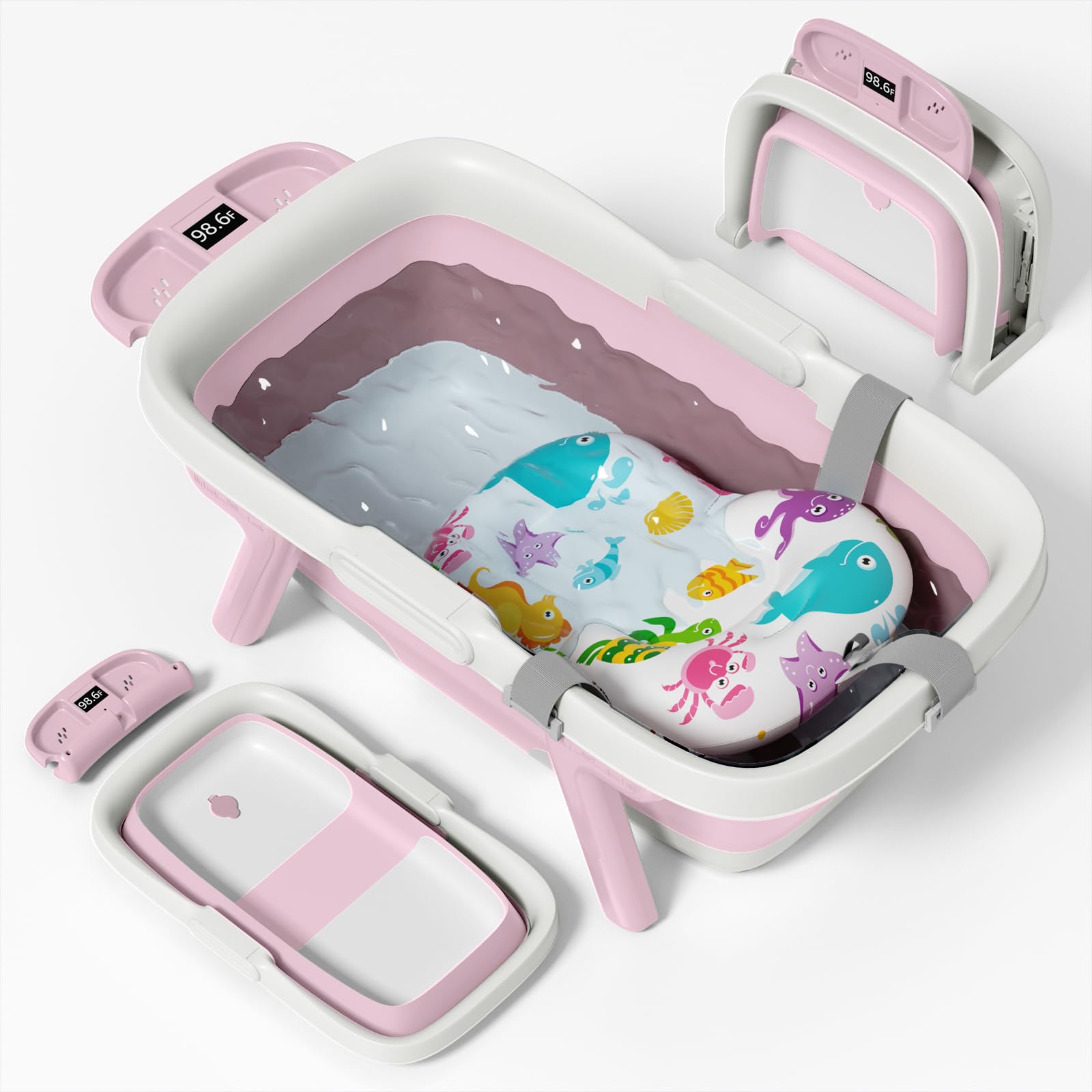 EverKiddo collapsible baby bathtub with compact storage for on-the-go families.