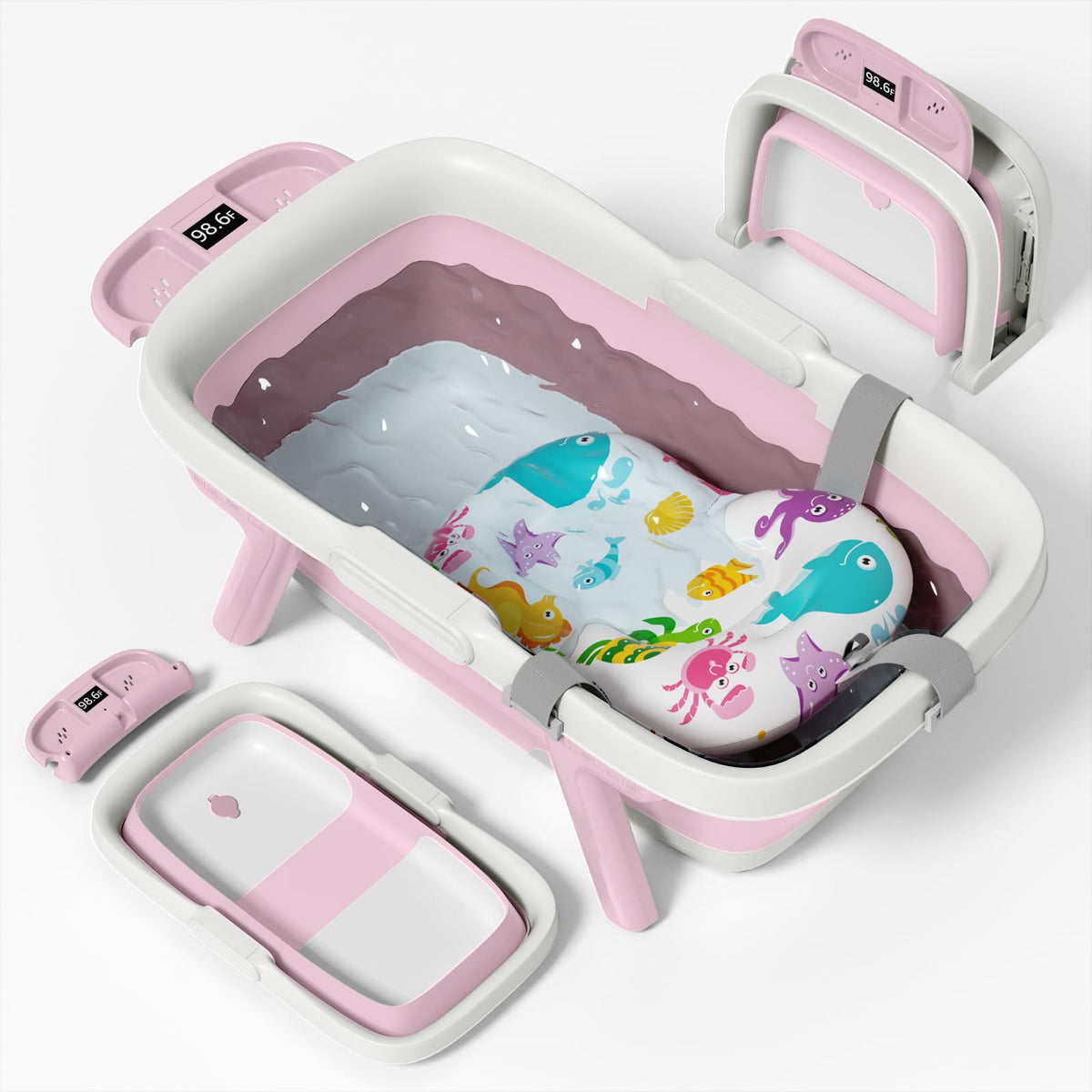 EverKiddo collapsible baby bathtub with compact storage for on-the-go families.