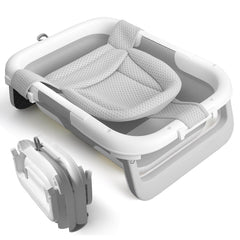 EverKiddo collapsible baby bathtub folded view for space-saving storage.