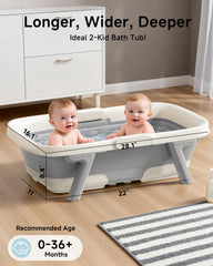 EverKiddo collapsible baby bathtub with detachable cushion supports head and neck