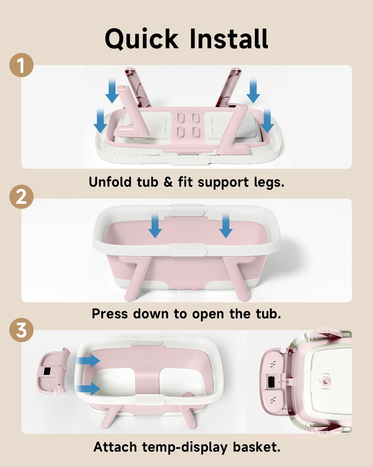 EverKiddo gift-ready pink bath tub suitable for new parents.