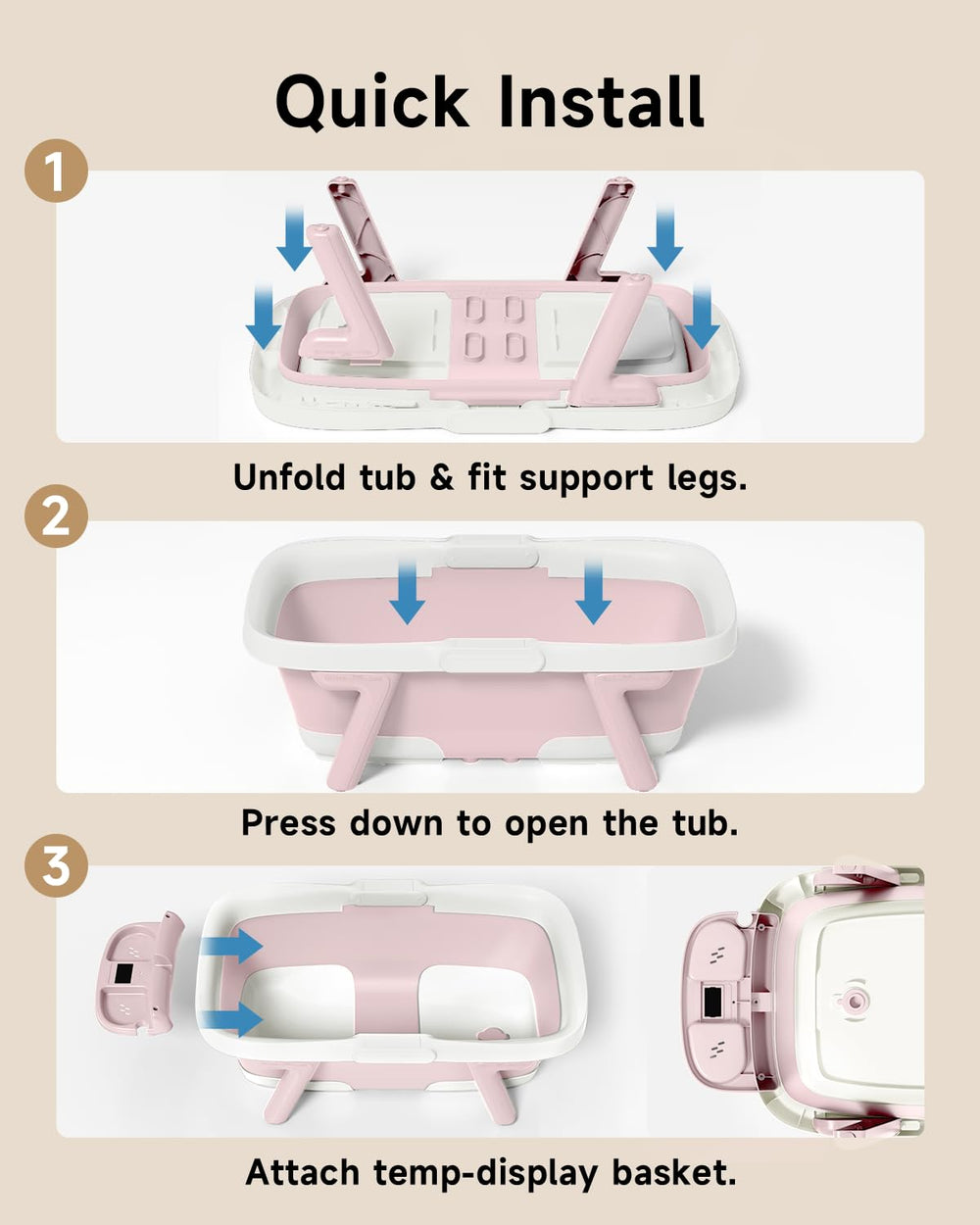 EverKiddo gift-ready pink bath tub suitable for new parents.