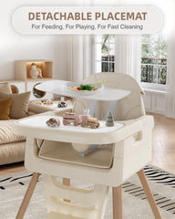 EverKiddo high chair adjustable tray for comfy, customizable feeding.