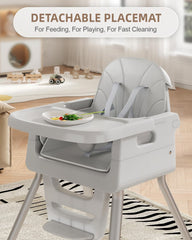 EverKiddo high chair adjustable-tray enables easy at-table feeding setup.
