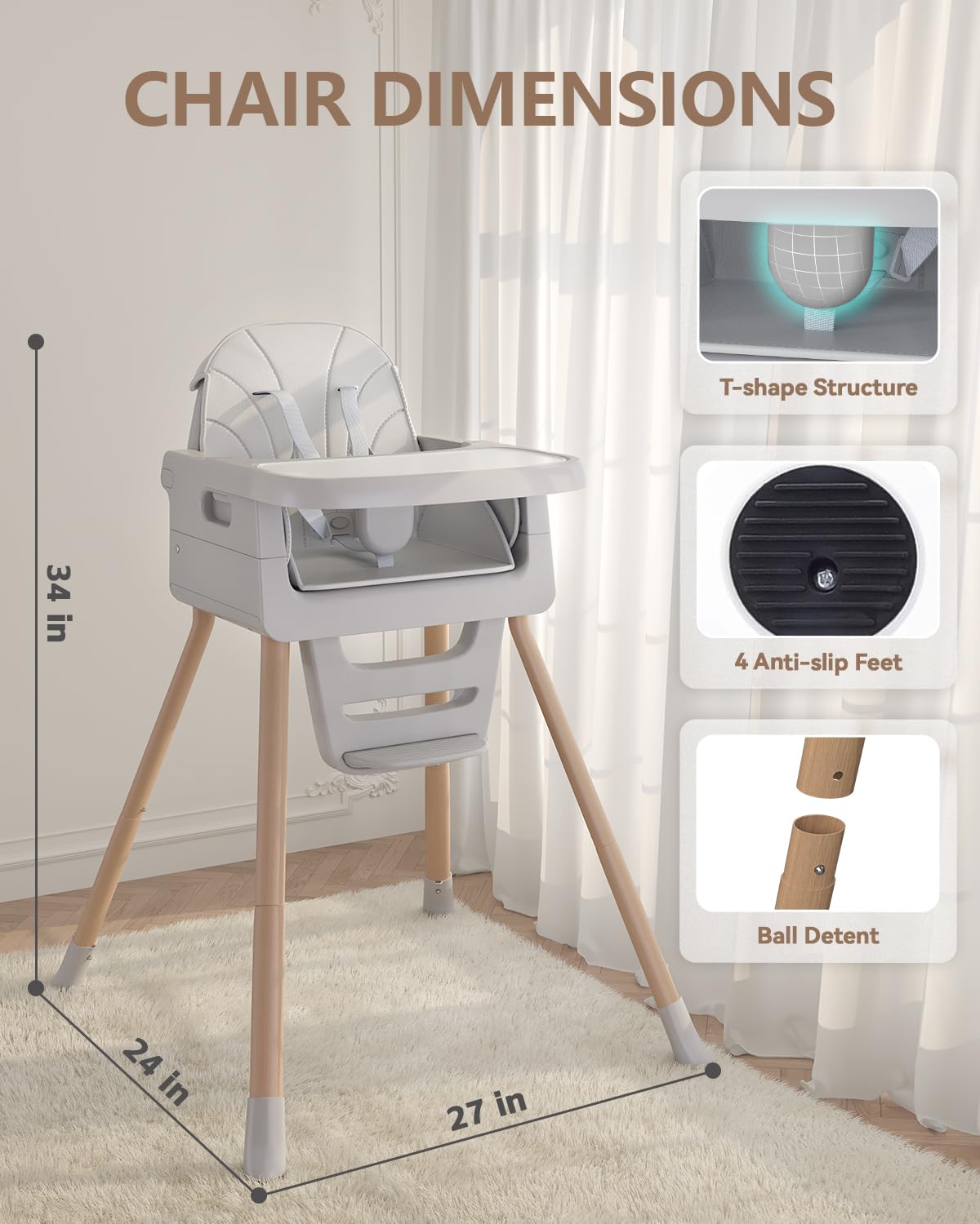 EverKiddo high chair BPA-free materials ensure safe, home dining.
