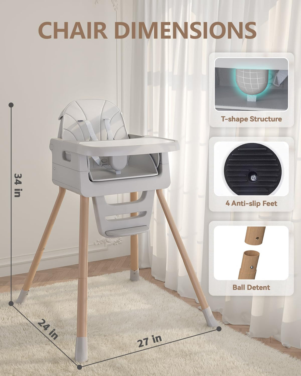 EverKiddo high chair BPA-free materials ensure safe, home dining.