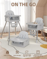 EverKiddo high chair convertible-modes supports growth from solids to toddler dining.